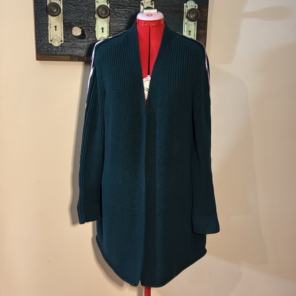 Marc Cain Green Knit Open Front Sweater Cardigan - Picture 3 of 16
